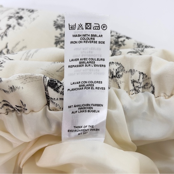 ASOS Short Bubble Skirt Ivory & Black Toile 100% Cotton - Picture 6 of 9